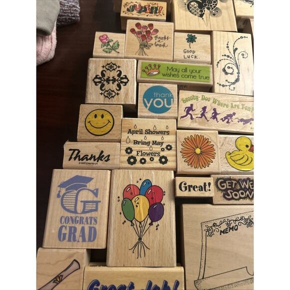 125 Rubber Stamp Lot Christmas Baby Animal Beat Flower Words Phrase Vtg Scooby - Picture 9 of 16